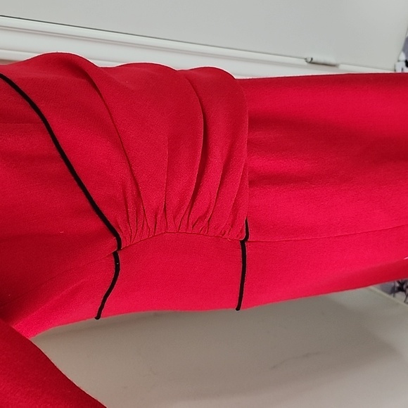 VINTAGE "HELGA" RED/BLACK DRESS SZ 8? - Picture 5 of 8